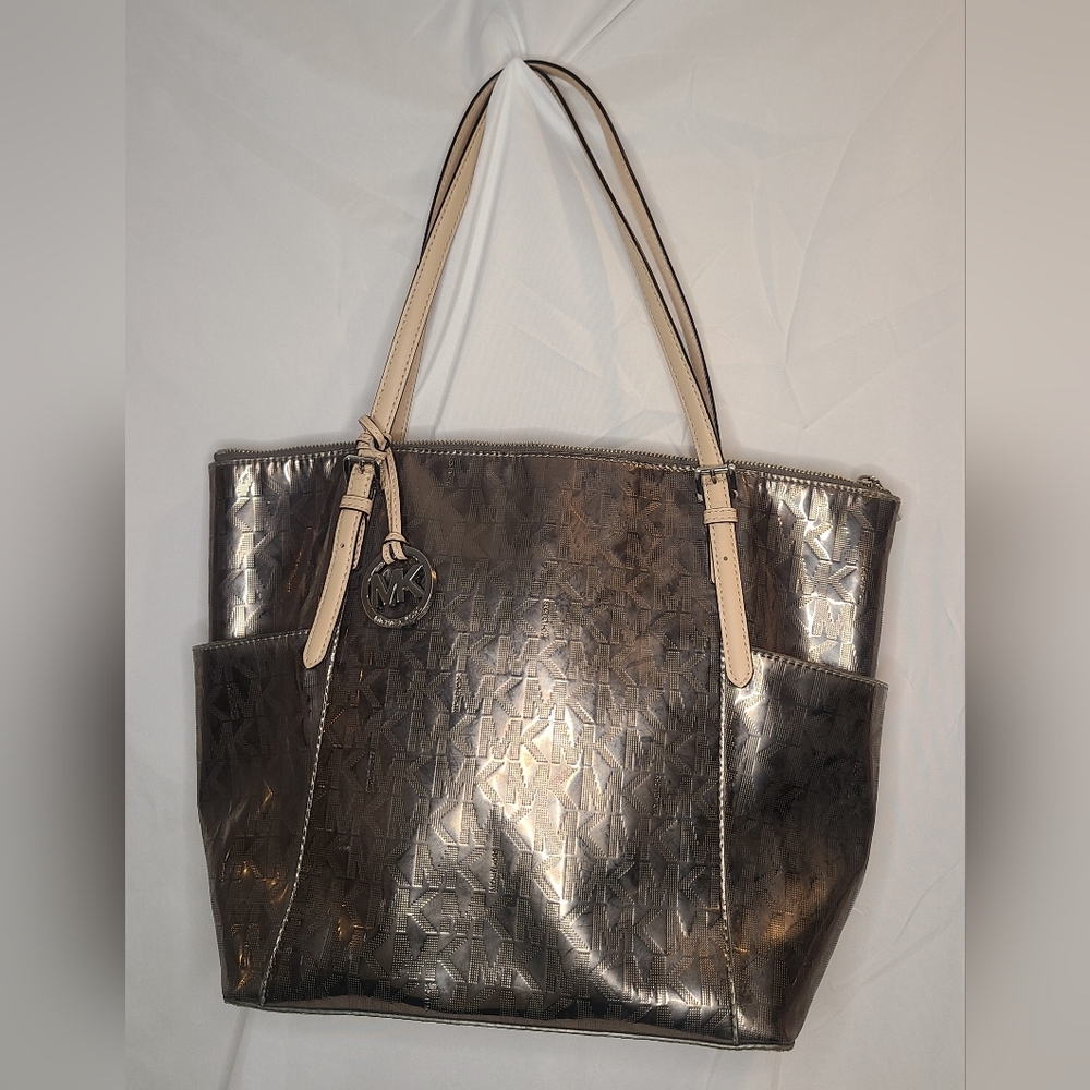 Metallic Silver Tote Bag